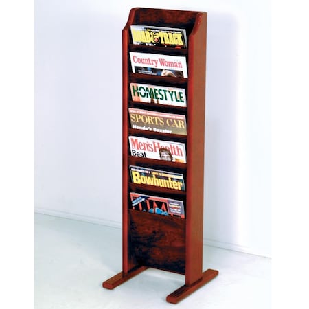 Wooden Mallet Cascade Free Standing 7 Pocket Magazine Rack Black & Mahogany MR7-FSBK